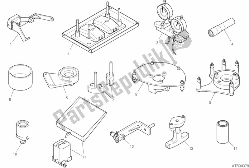 Todas las partes para 01b - Herramientas De Servicio De Taller (motor) de Ducati Superbike Panigale V4 Speciale USA 1100 2018